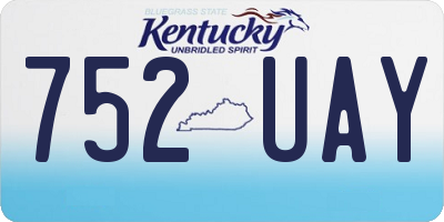 KY license plate 752UAY