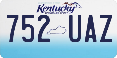 KY license plate 752UAZ