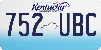 KY license plate 752UBC