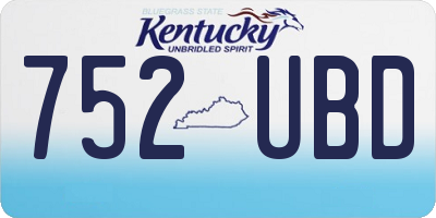 KY license plate 752UBD