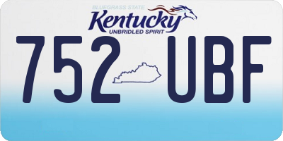 KY license plate 752UBF
