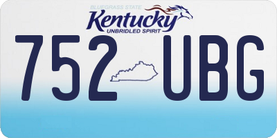 KY license plate 752UBG