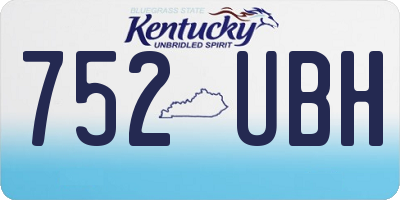 KY license plate 752UBH