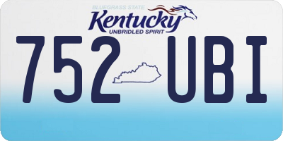 KY license plate 752UBI