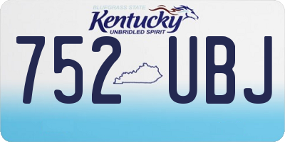 KY license plate 752UBJ