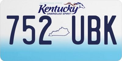 KY license plate 752UBK