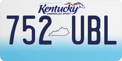 KY license plate 752UBL