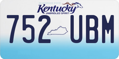KY license plate 752UBM