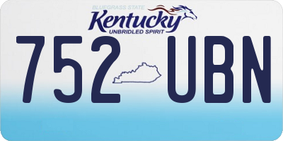 KY license plate 752UBN