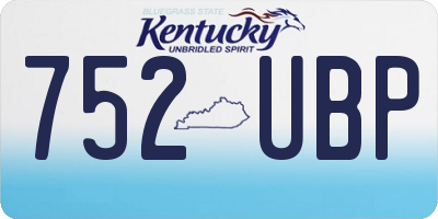 KY license plate 752UBP