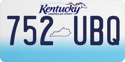 KY license plate 752UBQ