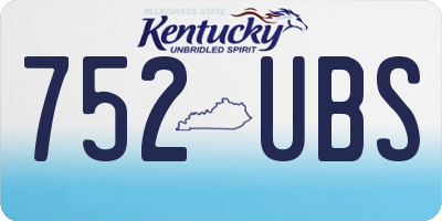 KY license plate 752UBS
