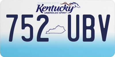KY license plate 752UBV