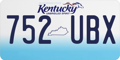 KY license plate 752UBX