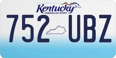 KY license plate 752UBZ