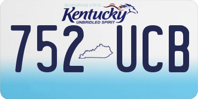 KY license plate 752UCB