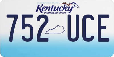 KY license plate 752UCE