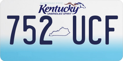 KY license plate 752UCF
