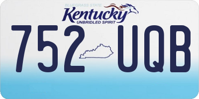 KY license plate 752UQB