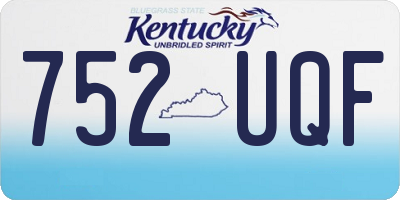 KY license plate 752UQF