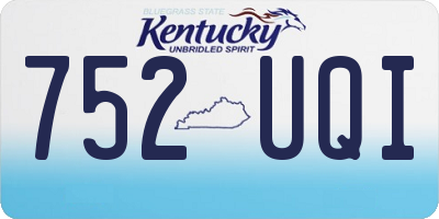 KY license plate 752UQI
