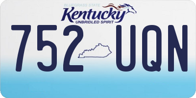 KY license plate 752UQN