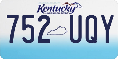 KY license plate 752UQY