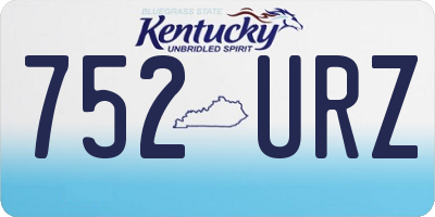 KY license plate 752URZ