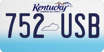 KY license plate 752USB