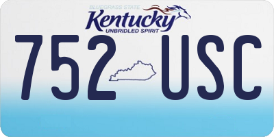 KY license plate 752USC