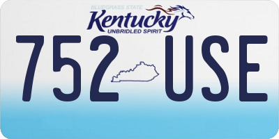 KY license plate 752USE