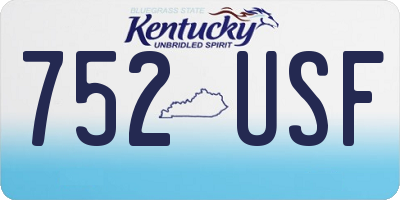 KY license plate 752USF