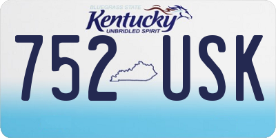 KY license plate 752USK