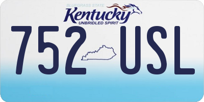 KY license plate 752USL