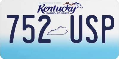 KY license plate 752USP