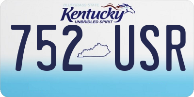 KY license plate 752USR