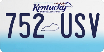 KY license plate 752USV