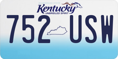 KY license plate 752USW