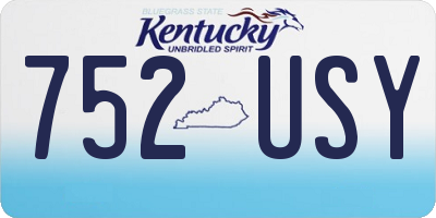 KY license plate 752USY