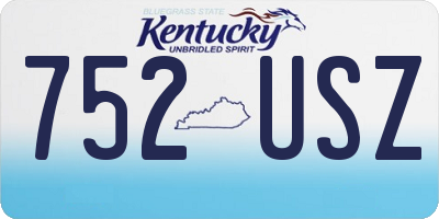 KY license plate 752USZ
