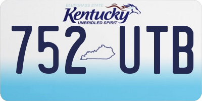 KY license plate 752UTB