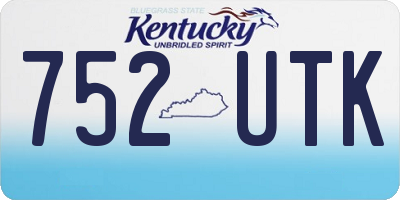 KY license plate 752UTK