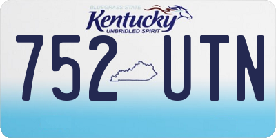 KY license plate 752UTN