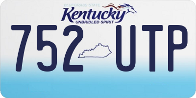 KY license plate 752UTP