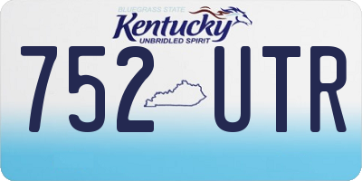 KY license plate 752UTR