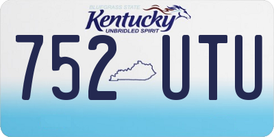 KY license plate 752UTU