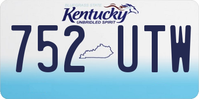 KY license plate 752UTW