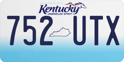 KY license plate 752UTX