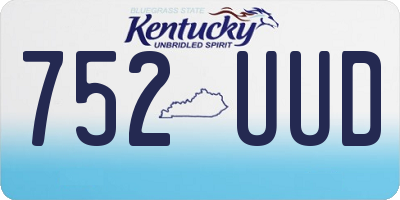 KY license plate 752UUD