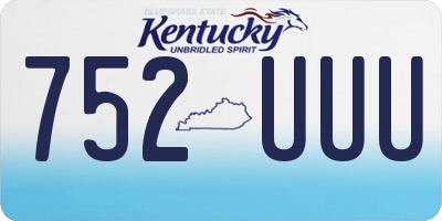 KY license plate 752UUU